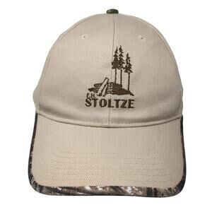 F.H. Stoltze Strapback Hat Beige One Size Embroidered Camo Trim Kati